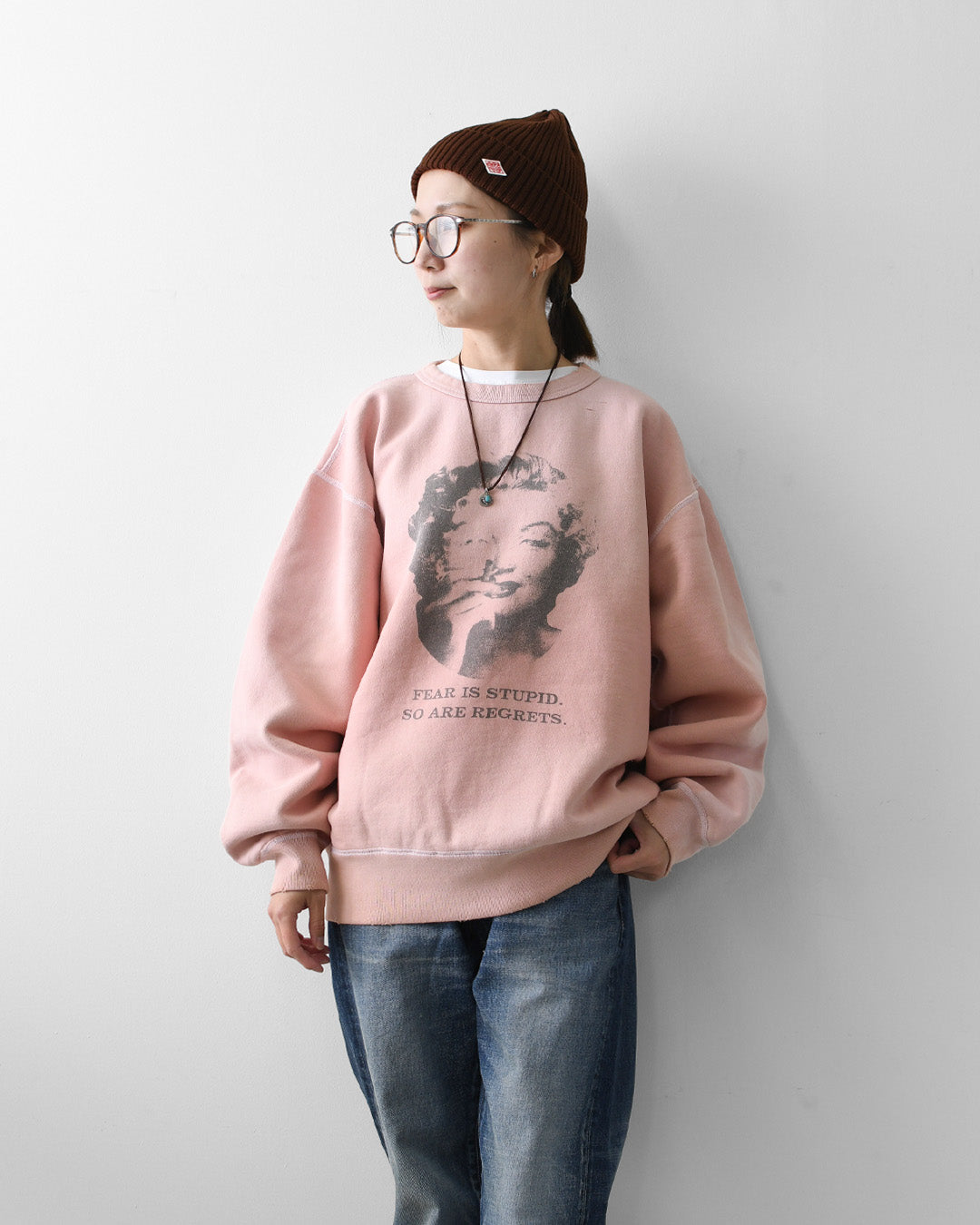 KHA:KI [カーキ] DAMAGE SWEAT SHIRT -My MUSE- [mil26fcs3522] ダメージスウェットシャツ -マイミューズ-・スウェット・スウェットシャツ・プリント・LADY'S [2026AW]