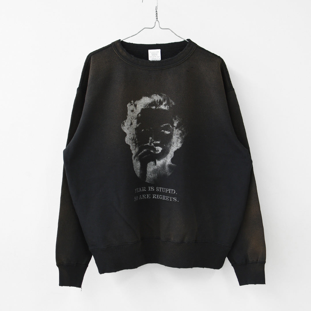 KHA:KI [カーキ] DAMAGE SWEAT SHIRT -My MUSE- [mil26fcs3522] ダメージスウェットシャツ -マイミューズ-・スウェット・スウェットシャツ・プリント・LADY'S [2026AW]