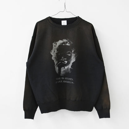 KHA:KI [カーキ] DAMAGE SWEAT SHIRT -My MUSE- [mil26fcs3522] ダメージスウェットシャツ -マイミューズ-・スウェット・スウェットシャツ・プリント・LADY'S [2026AW]