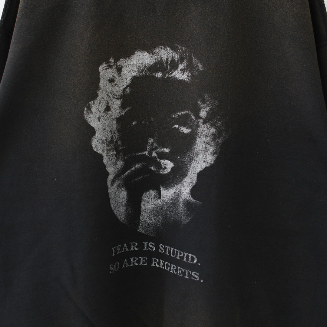 KHA:KI [カーキ] DAMAGE SWEAT SHIRT -My MUSE- [mil26fcs3522] ダメージスウェットシャツ -マイミューズ-・スウェット・スウェットシャツ・プリント・LADY'S [2026AW]
