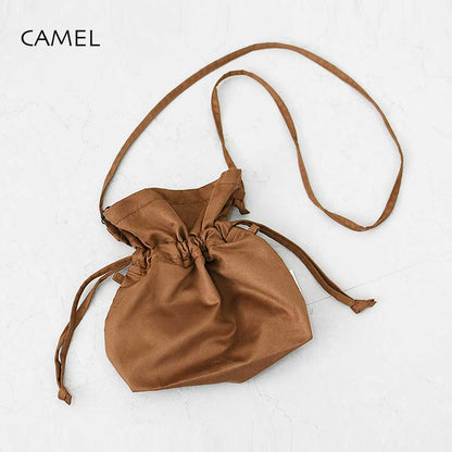 KHA:KI [カーキ] SUEDE CONVERTIBLE BAG [MIL26SBG3048] スエードコンバーチブルバッグ・２WAY・スエード調・巾着・ポーチ・コンパクト・ショルダー・LADY'S [2026AW]