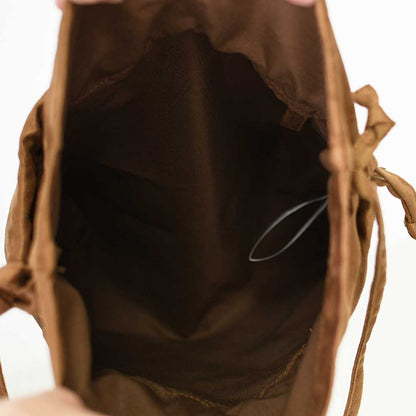 KHA:KI [カーキ] SUEDE CONVERTIBLE BAG [MIL26SBG3048] スエードコンバーチブルバッグ・２WAY・スエード調・巾着・ポーチ・コンパクト・ショルダー・LADY'S [2026AW]