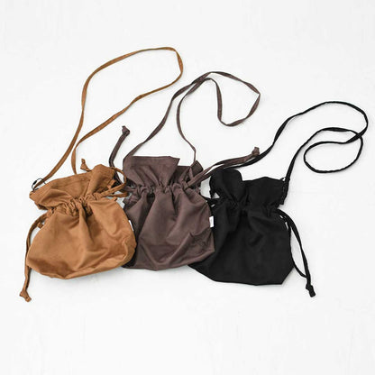 KHA:KI [カーキ] SUEDE CONVERTIBLE BAG [MIL26SBG3048] スエードコンバーチブルバッグ・２WAY・スエード調・巾着・ポーチ・コンパクト・ショルダー・LADY'S [2026AW]