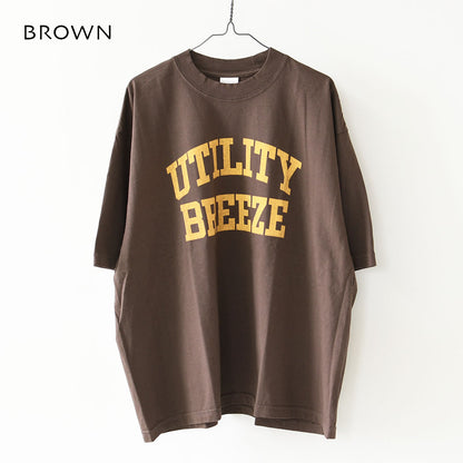 KHA:KI [カーキ] WIDE TEE -UTILITY BREEZE- [MIL26SCS3498] ワイドTシャツ -ユーティリティブリーズ-・ロゴティー・七分袖・カレッジプリント・ワイドボックスシルエット・ゆったり・ピグメント加工・LADY'S [2026SS]