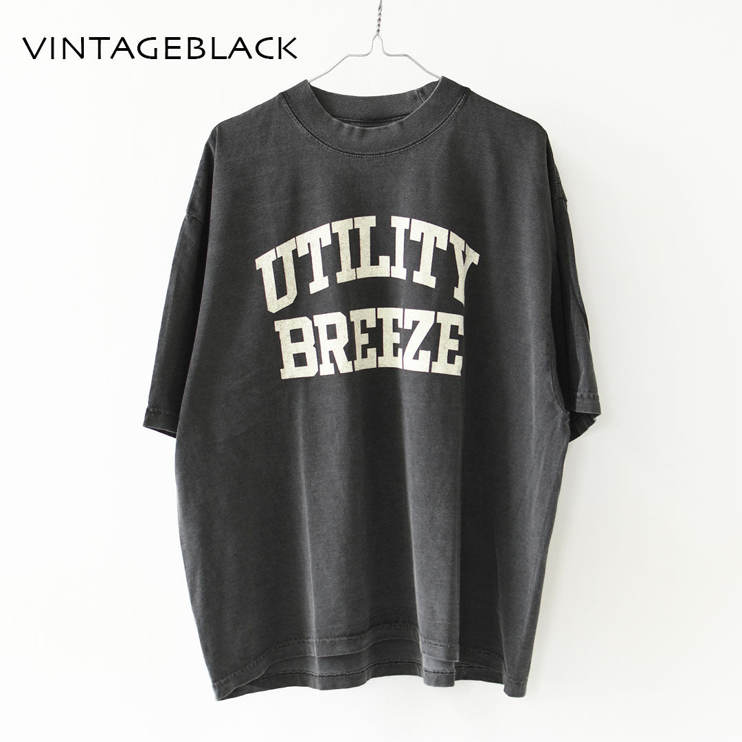 KHA:KI [カーキ] WIDE TEE -UTILITY BREEZE- [MIL26SCS3498] ワイドTシャツ -ユーティリティブリーズ-・ロゴティー・七分袖・カレッジプリント・ワイドボックスシルエット・ゆったり・ピグメント加工・LADY'S [2026SS]