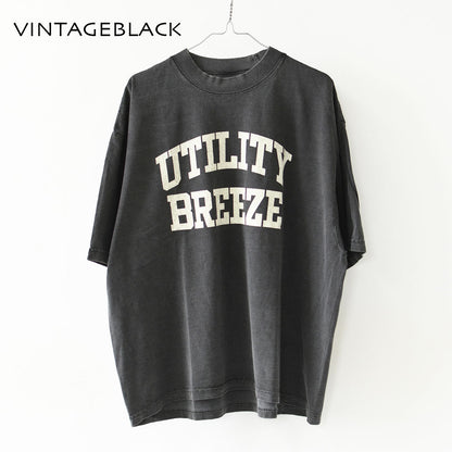 KHA:KI [カーキ] WIDE TEE -UTILITY BREEZE- [MIL26SCS3498] ワイドTシャツ -ユーティリティブリーズ-・ロゴティー・七分袖・カレッジプリント・ワイドボックスシルエット・ゆったり・ピグメント加工・LADY'S [2026SS]