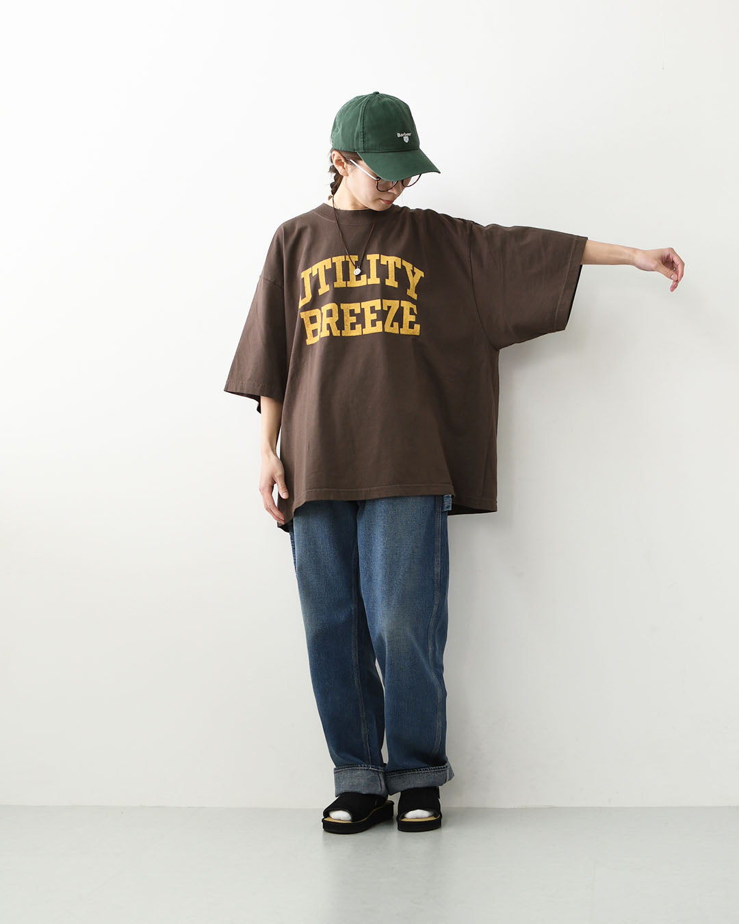 KHA:KI [カーキ] WIDE TEE -UTILITY BREEZE- [MIL26SCS3498] ワイドTシャツ -ユーティリティブリーズ-・ロゴティー・七分袖・カレッジプリント・ワイドボックスシルエット・ゆったり・ピグメント加工・LADY'S [2026SS]