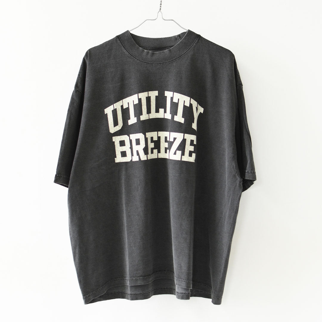 KHA:KI [カーキ] WIDE TEE -UTILITY BREEZE- [MIL26SCS3498] ワイドTシャツ -ユーティリティブリーズ-・ロゴティー・七分袖・カレッジプリント・ワイドボックスシルエット・ゆったり・ピグメント加工・LADY'S [2026SS]