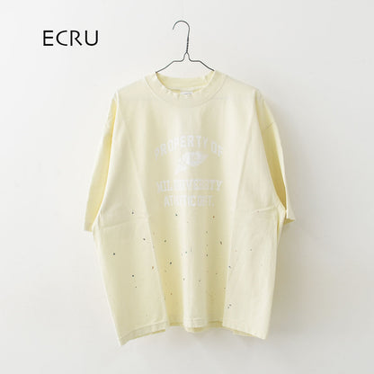 KHA:KI [カーキ] DAMEGE & PAINT TEE  [MIL26SCS3504] ダメージ＆ペイントTEE・ゆったりシルエット・ヴィンテージ・ペイントデザイン・オーバーサイズ・ドロップショルダー・LADY'S [2026SS]