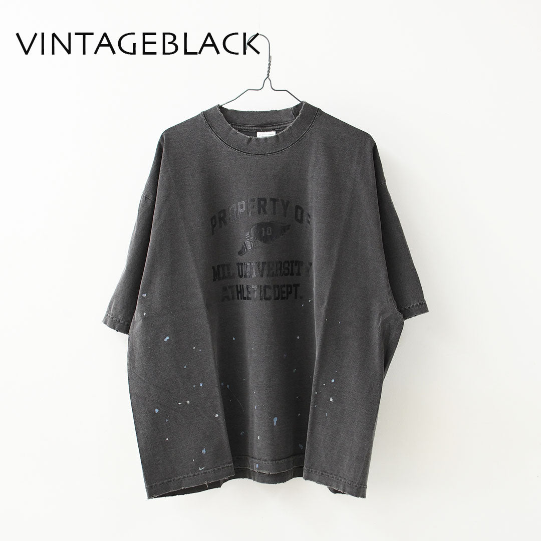 KHA:KI [カーキ] DAMEGE & PAINT TEE  [MIL26SCS3504] ダメージ＆ペイントTEE・ゆったりシルエット・ヴィンテージ・ペイントデザイン・オーバーサイズ・ドロップショルダー・LADY'S [2026SS]