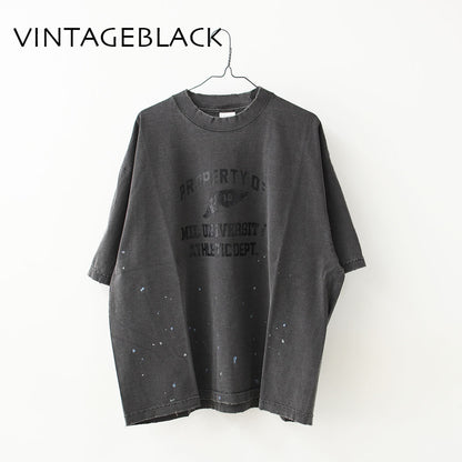 KHA:KI [カーキ] DAMEGE & PAINT TEE  [MIL26SCS3504] ダメージ＆ペイントTEE・ゆったりシルエット・ヴィンテージ・ペイントデザイン・オーバーサイズ・ドロップショルダー・LADY'S [2026SS]