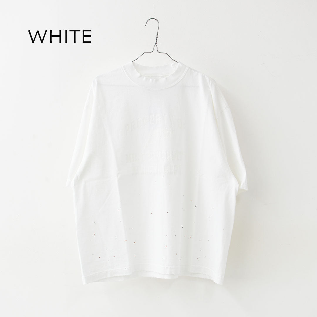 KHA:KI [カーキ] DAMEGE & PAINT TEE  [MIL26SCS3504] ダメージ＆ペイントTEE・ゆったりシルエット・ヴィンテージ・ペイントデザイン・オーバーサイズ・ドロップショルダー・LADY'S [2026SS]