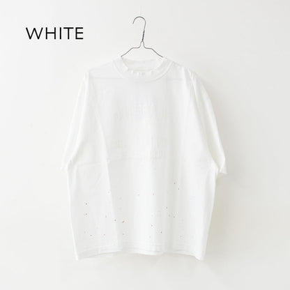 KHA:KI [カーキ] DAMEGE & PAINT TEE  [MIL26SCS3504] ダメージ＆ペイントTEE・ゆったりシルエット・ヴィンテージ・ペイントデザイン・オーバーサイズ・ドロップショルダー・LADY'S [2026SS]