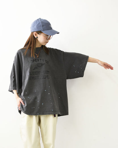 KHA:KI [カーキ] DAMEGE & PAINT TEE  [MIL26SCS3504] ダメージ＆ペイントTEE・ゆったりシルエット・ヴィンテージ・ペイントデザイン・オーバーサイズ・ドロップショルダー・LADY'S [2026SS]