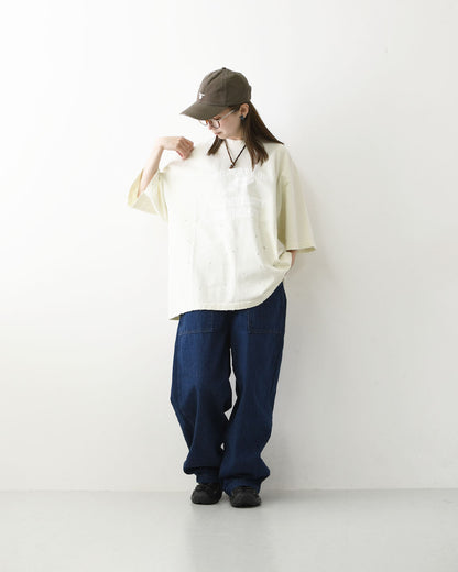 KHA:KI [カーキ] DAMEGE & PAINT TEE  [MIL26SCS3504] ダメージ＆ペイントTEE・ゆったりシルエット・ヴィンテージ・ペイントデザイン・オーバーサイズ・ドロップショルダー・LADY'S [2026SS]