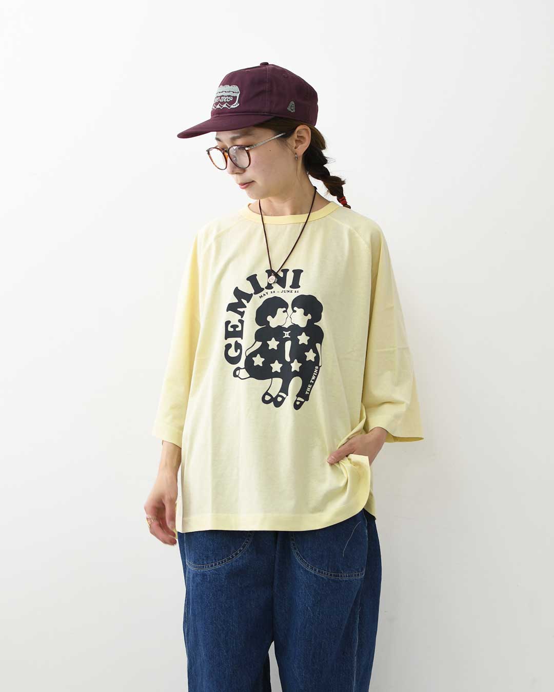 KHA:KI [カーキ] GOODWEAR Zodiac TEE  [MIL26SCS3555] グッドウエアゾディアック・ワイドTシャツ・ゆったりシルエット・七分袖・ワイドボックスシルエット・12星座・LADY'S [2026AW]