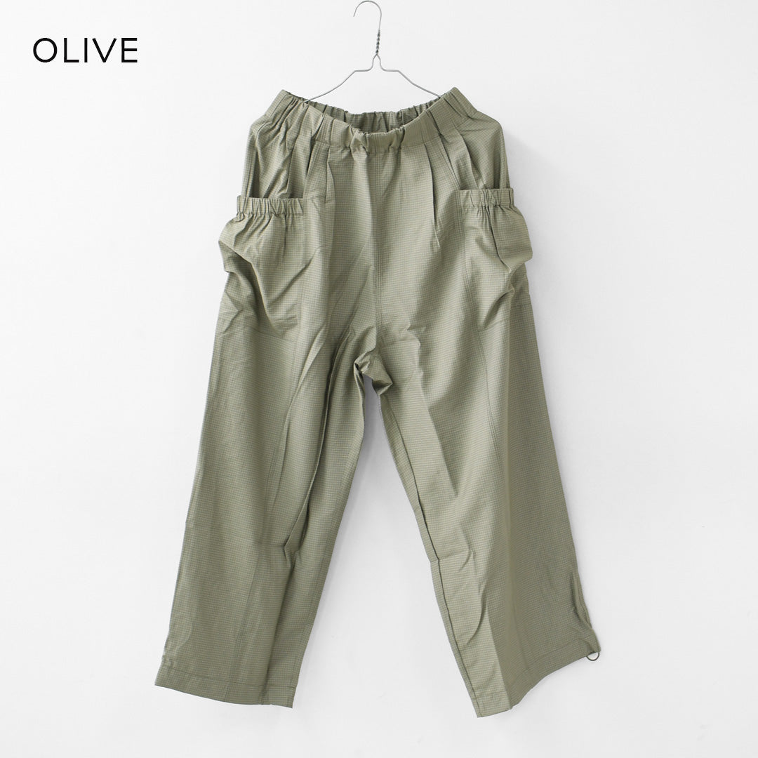 KHA:KI [カーキ] MICRO CHECK EASY PANTS [MIL-26SPT3258] マイクロチェックイージーパンツ・ワイドパンツ・ナイロンパンツ・ゆったりシルエット・LADY'S [2026SS]
