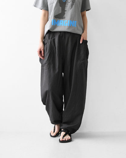 KHA:KI [カーキ] MICRO CHECK EASY PANTS [MIL-26SPT3258] マイクロチェックイージーパンツ・ワイドパンツ・ナイロンパンツ・ゆったりシルエット・LADY'S [2026SS]