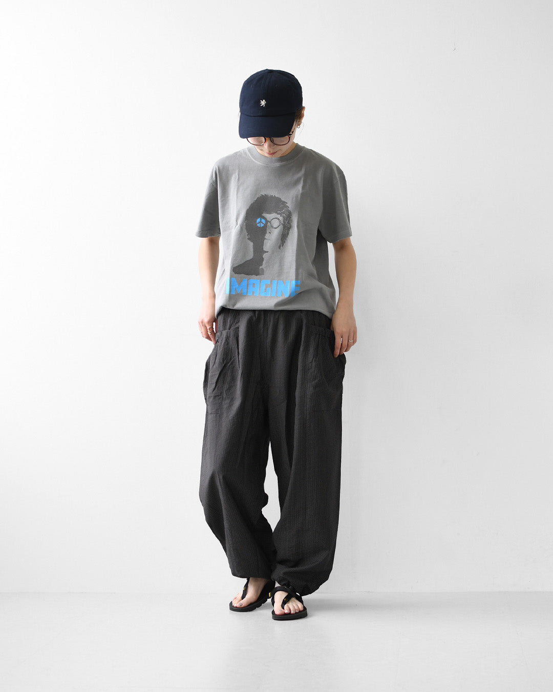 KHA:KI [カーキ] MICRO CHECK EASY PANTS [MIL-26SPT3258] マイクロチェックイージーパンツ・ワイドパンツ・ナイロンパンツ・ゆったりシルエット・LADY'S [2026SS]