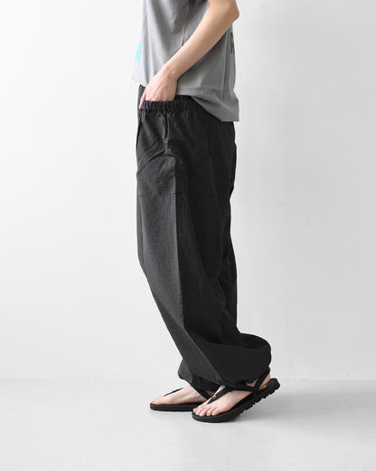 KHA:KI [カーキ] MICRO CHECK EASY PANTS [MIL-26SPT3258] マイクロチェックイージーパンツ・ワイドパンツ・ナイロンパンツ・ゆったりシルエット・LADY'S [2026SS]