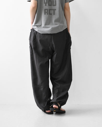 KHA:KI [カーキ] MICRO CHECK EASY PANTS [MIL-26SPT3258] マイクロチェックイージーパンツ・ワイドパンツ・ナイロンパンツ・ゆったりシルエット・LADY'S [2026SS]