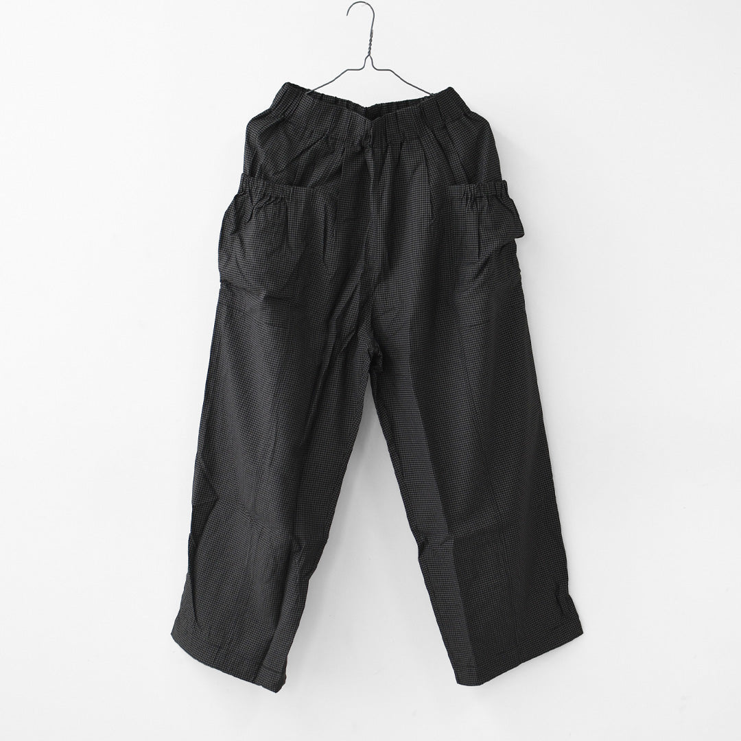 KHA:KI [カーキ] MICRO CHECK EASY PANTS [MIL-26SPT3258] マイクロチェックイージーパンツ・ワイドパンツ・ナイロンパンツ・ゆったりシルエット・LADY'S [2026SS]