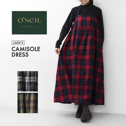 O'NEIL OF DUBLIN [オニールオブダブリン] CAMISOLE DRESS [734] キャミソールドレス・キャミソールワンピース・フレアギャザー・タータンチェック・レイヤード・LADY'S [2025AW]