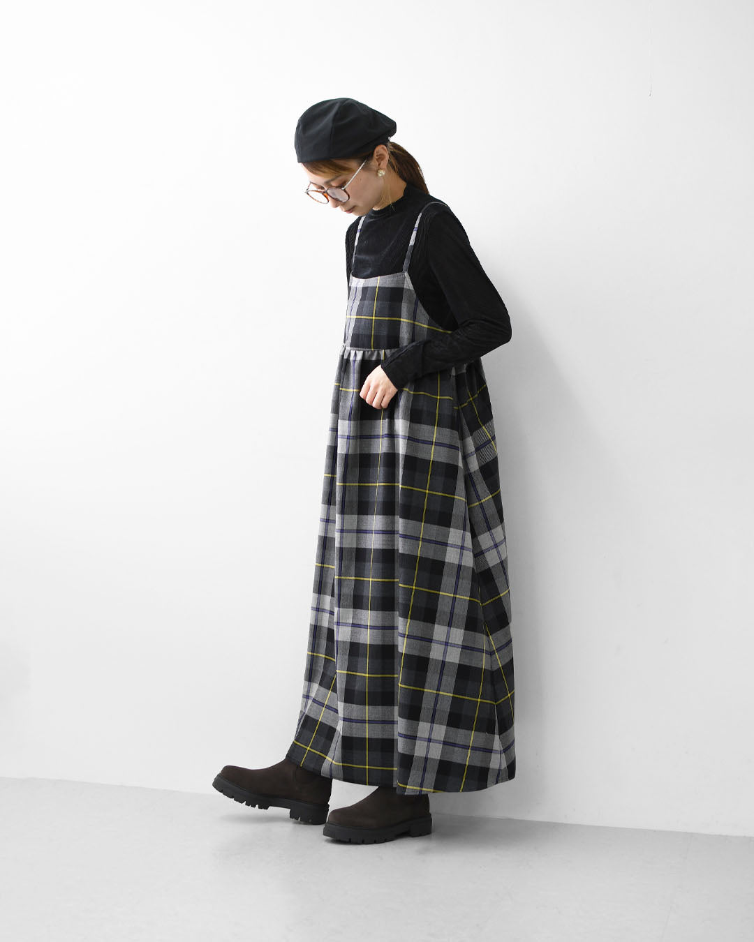 O'NEIL OF DUBLIN [オニールオブダブリン] CAMISOLE DRESS [734] キャミソールドレス・キャミソールワンピース・フレアギャザー・タータンチェック・レイヤード・LADY'S [2025AW]