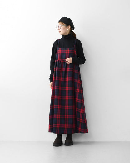 O'NEIL OF DUBLIN [オニールオブダブリン] CAMISOLE DRESS [734] キャミソールドレス・キャミソールワンピース・フレアギャザー・タータンチェック・レイヤード・LADY'S [2025AW]