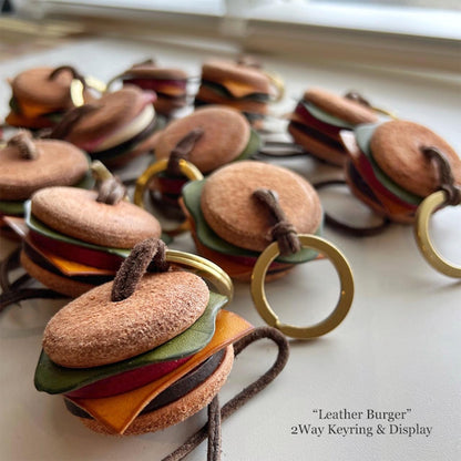 SIM's Leather works Spirit [シムズレザーワークススピリット] LEATHER BURGER [S0001] レザーバーガー (フレッシュバーガー／ベーコンエッグ) ハンバーガー・キーホルダー・MEN'S/LADY'S [2025SS]