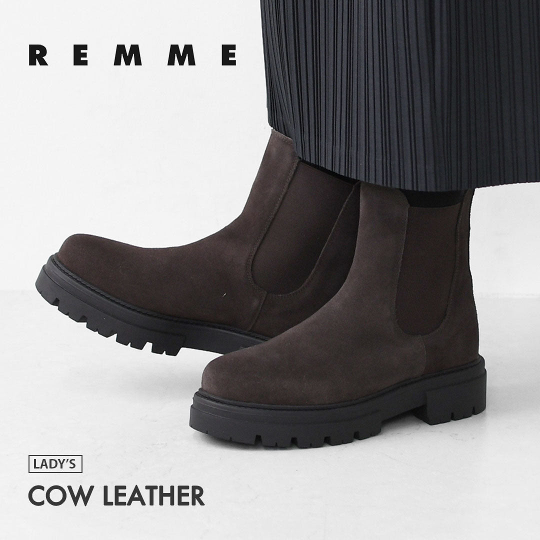 REMME [レメ] COW LEATHER スエードサイドゴア [ZH-1104] レディースブーツ・ブーツ・チェルシーブーツ・サイドゴアブーツ・LADY'S [2025AW]