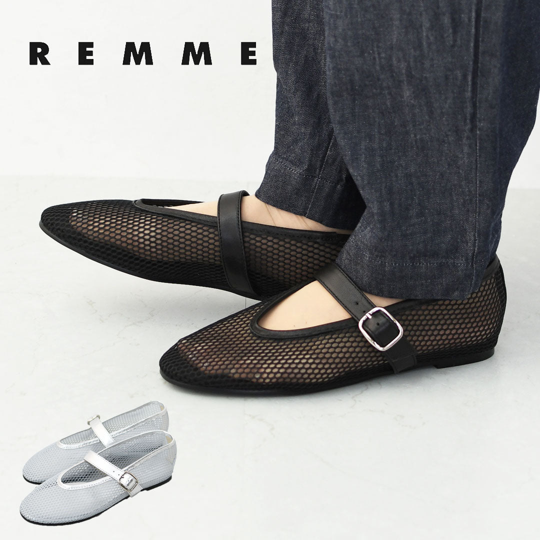 REMME [レメ] メッシュパンプス [ZH-25S042] バレエシューズ・レザー・メッシュ素材・パンプス・フラットシューズ・スペイン発・LADY'S [2026SS]