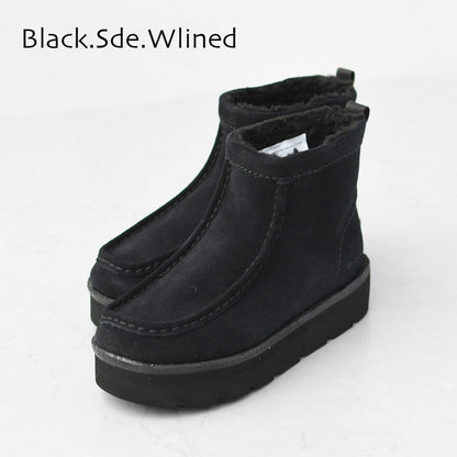 Clarks [クラークス正規販売店] Meare Rooey [26182505/26182839] メアルーイ・ダークサンドラインド・ブラックスエードラインド・レディースブーツ・ショートブーツ・プルオンブーツ・スエード・カジュアル・LADY'S [2025AW]