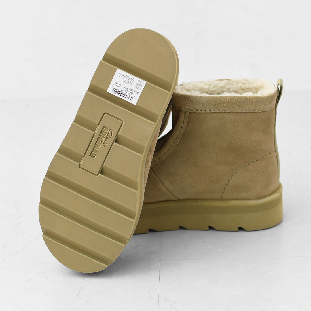 Clarks [クラークス正規販売店] Meare Rooey [26182505/26182839] メアルーイ・ダークサンドラインド・ブラックスエードラインド・レディースブーツ・ショートブーツ・プルオンブーツ・スエード・カジュアル・LADY'S [2025AW]