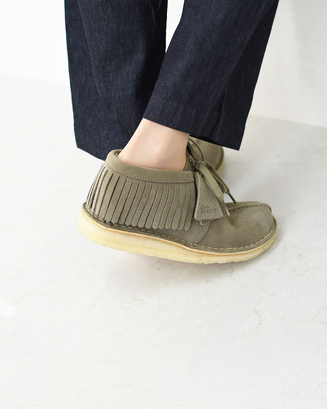 Clarks [クラークス正規販売店] Trek Fringe [26182843] トレックフリンジ ・スモークグレースエード・レディースブーツ・ショートブーツ・スエード・カウレザー・カジュアル・LADY'S [2025AW]