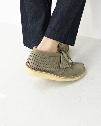 Clarks [クラークス正規販売店] Trek Fringe [26182843] トレックフリンジ ・スモークグレースエード・レディースブーツ・ショートブーツ・スエード・カウレザー・カジュアル・LADY'S [2025AW]