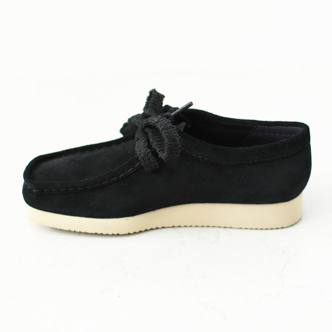 Clarks [クラークス正規販売店] Wallabee Lite-Black.Suede- [26328081] ワラビーライト-ブラックシェード-・スエードローファー・レディースローファー・スエード・EVAソール・モカシン・メープル・カジュアル・LADY'S [2026AW]