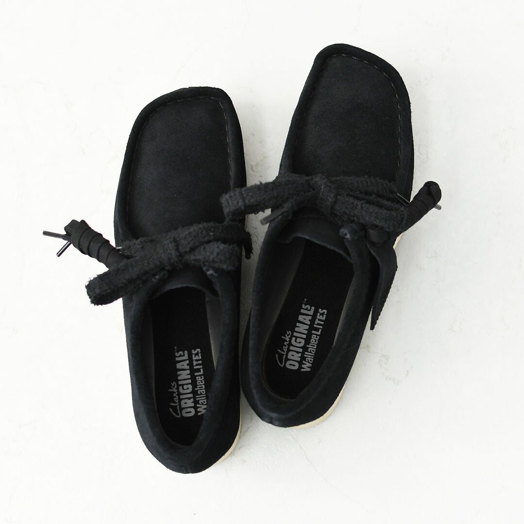 Clarks [クラークス正規販売店] Wallabee Lite-Black.Suede- [26328081] ワラビーライト-ブラックシェード-・スエードローファー・レディースローファー・スエード・EVAソール・モカシン・メープル・カジュアル・LADY'S [2026AW]