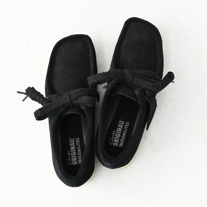 Clarks [クラークス正規販売店] Wallabee Lite-Black.Suede- [26328081] ワラビーライト-ブラックシェード-・スエードローファー・レディースローファー・スエード・EVAソール・モカシン・メープル・カジュアル・LADY'S [2026AW]