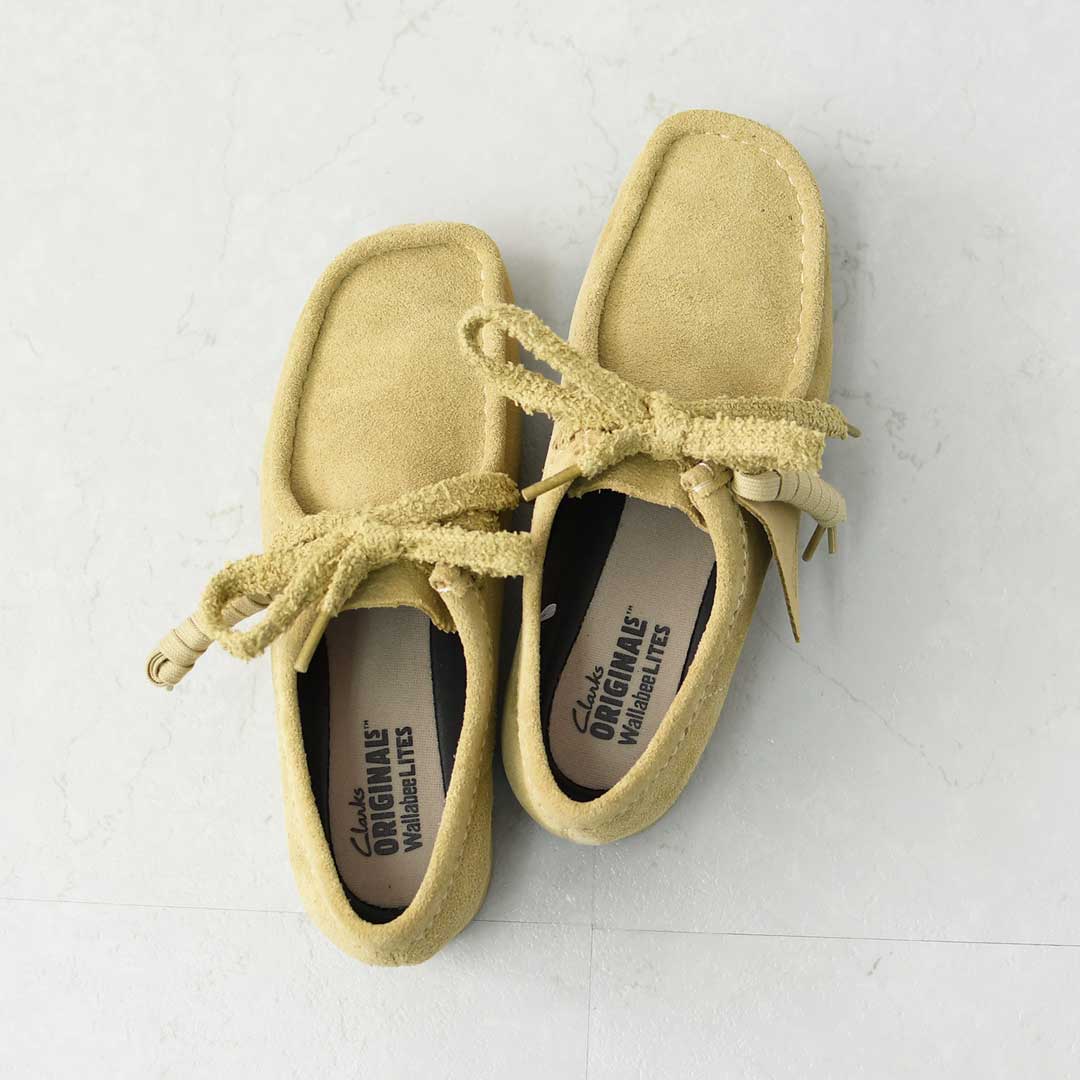 Clarks [クラークス正規販売店] Wallabee Lite-Maple.Suede- [26328081] ワラビーライト-メイプルシェード-・スエードローファー・レディースローファー・スエード・EVAソール・モカシン・メープル・カジュアル・LADY'S [2026AW]