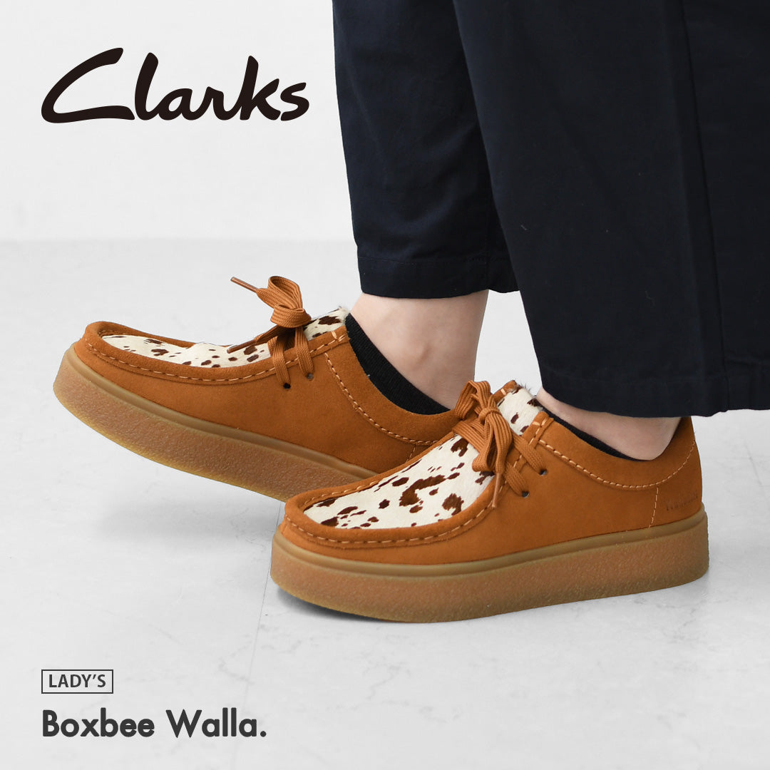 Clarks [クラークス正規販売店] Boxbee Walla. [26329295] ボックスビー ワラ・スクエア型・トゥボックス・モカシンシューズ・厚底シューズ・厚底・スエード・カジュアル・LADY'S [2026AW]