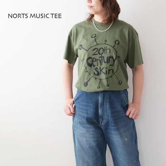 NORTS MUSIC TEE [ノーツ ミュージック ティー] PRINT TEE MUSIC -20th Century Skin- (As Worn By Thom Yorke, Radiohead) [20th century] プリント ミュージック Tシャツ 20th センチュリー スキン [2024SS]