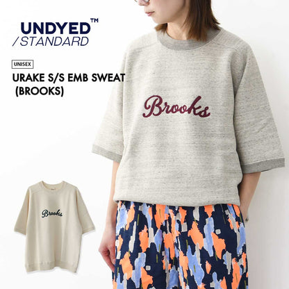UNDYED [アンダイド] URAKE S/S EMB SWEAT (BROOKS) [UNS25SST008A] 裏毛ショートスリーブEMBスウェット(ブルックス) [2025SS]