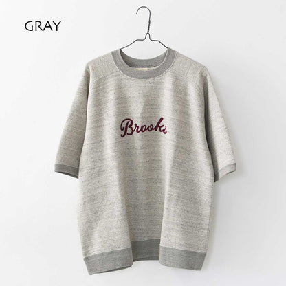 UNDYED [アンダイド] URAKE S/S EMB SWEAT (BROOKS) [UNS25SST008A] 裏毛ショートスリーブEMBスウェット(ブルックス) [2025SS]