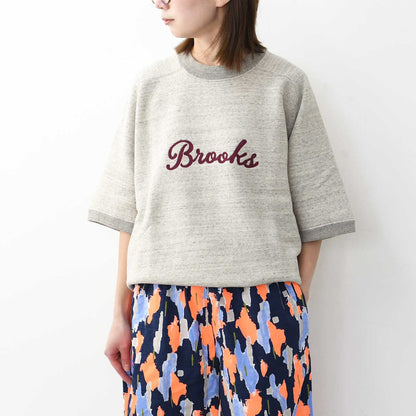 UNDYED [アンダイド] URAKE S/S EMB SWEAT (BROOKS) [UNS25SST008A] 裏毛ショートスリーブEMBスウェット(ブルックス) [2025SS]