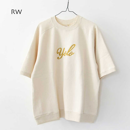 UNDYED [アンダイド] URAKE S/S  EMB SWEAT (YOLO) [UNS25SST008B] 裏毛ショートスリーブEMBスウェット(ヨロ) [2025SS]