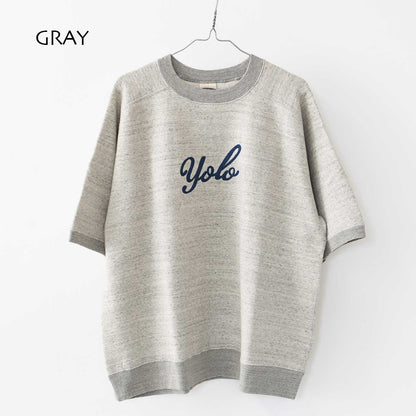 UNDYED [アンダイド] URAKE S/S  EMB SWEAT (YOLO) [UNS25SST008B] 裏毛ショートスリーブEMBスウェット(ヨロ) [2025SS]