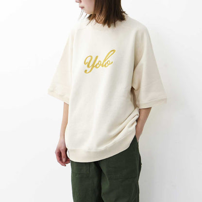 UNDYED [アンダイド] URAKE S/S  EMB SWEAT (YOLO) [UNS25SST008B] 裏毛ショートスリーブEMBスウェット(ヨロ) [2025SS]