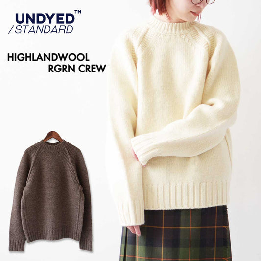 UNDYED [アンダイド] HIGHLANDWOOL RGRN CREW [USN24FKC100] ハイランドウールクルーネック [2024AW]
