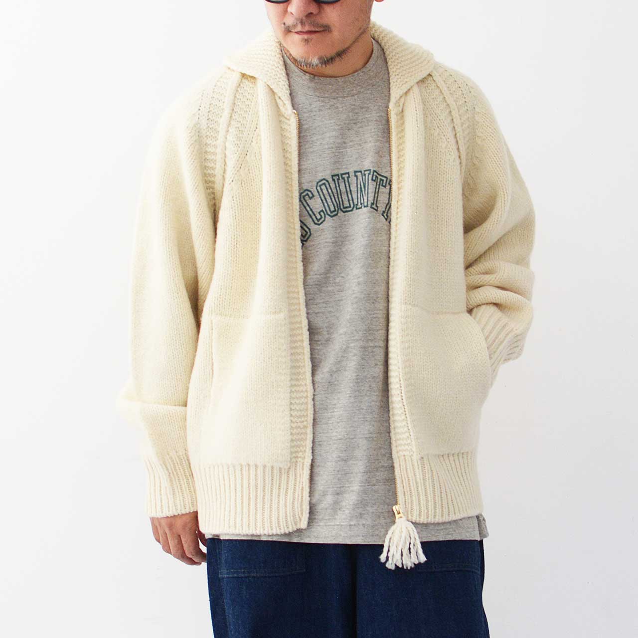 UNDYED [アンダイド] HIGHLANDWOOL COWICAHN SWEATER [USN24FKC101] ハイランドウールカウチンセーター [2024AW]